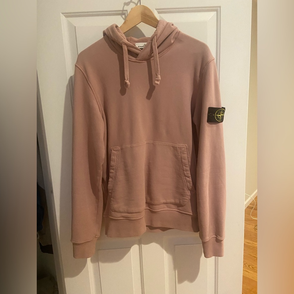 Stone Island Logo-Patch cotton hoodie